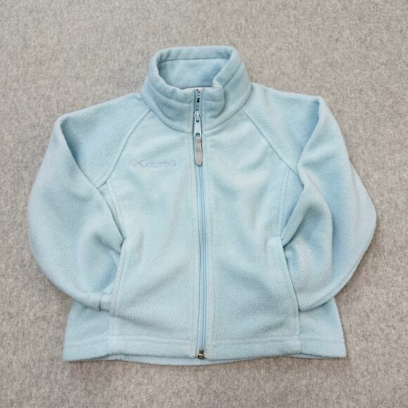 Columbia Jacket Girls SZ 4T Benton Springs Fleece Light Blue Full Zip Mock Neck - Picture 6 of 7